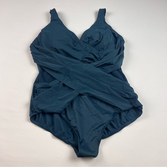 NWOT Miraclesuit Teal Crossover One Piece - Picture 5 of 13